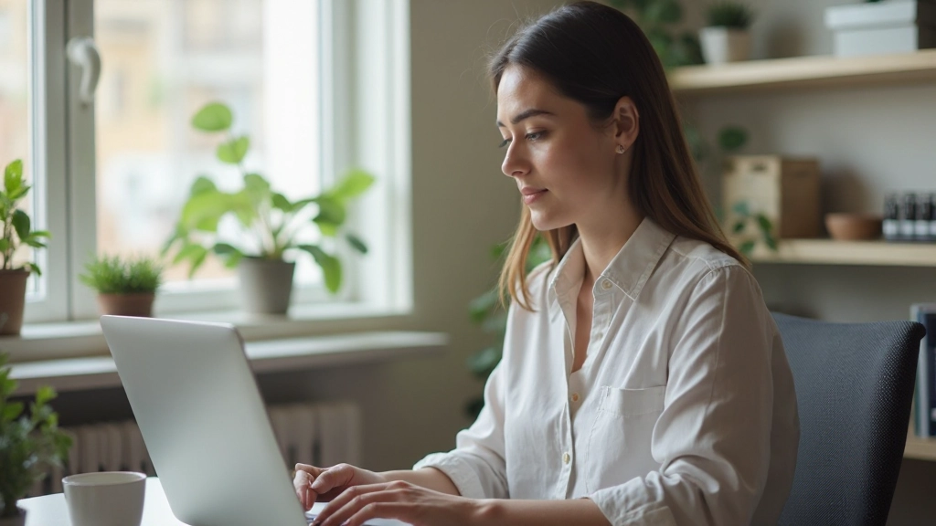 Специалист работает из домашнего офиса с современным оборудованием