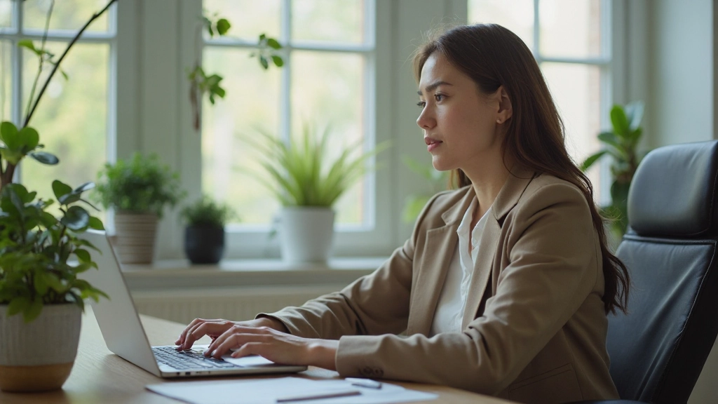 Профессиональное рабочее место с ноутбуком и коммуникационными инструментами